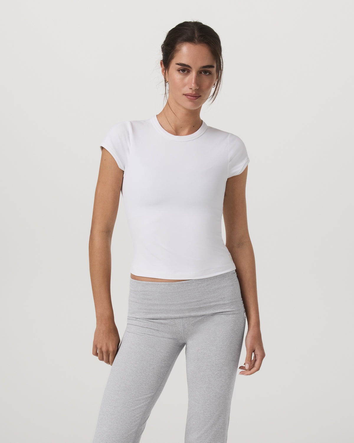 Halo Baby Tee Women's White Fitted Crewneck Tee Shirt - Vuori