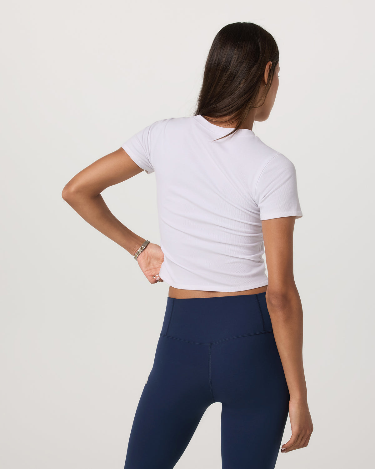 Pose Fitted Tee White Rib Knit Tee Clothing - Vuori