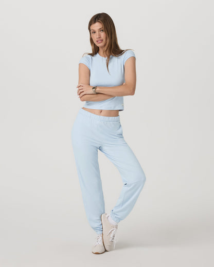 Halo Baby Tee Women's Soft Sky Heather Fitted Tee Shirt - Vuori