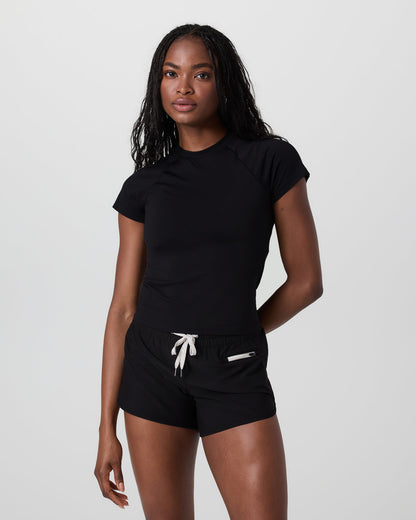 Short Sleeve Seamless Surge Tee Black - Vuori