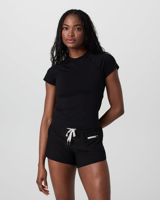 Short Sleeve Seamless Surge Tee Black - Vuori
