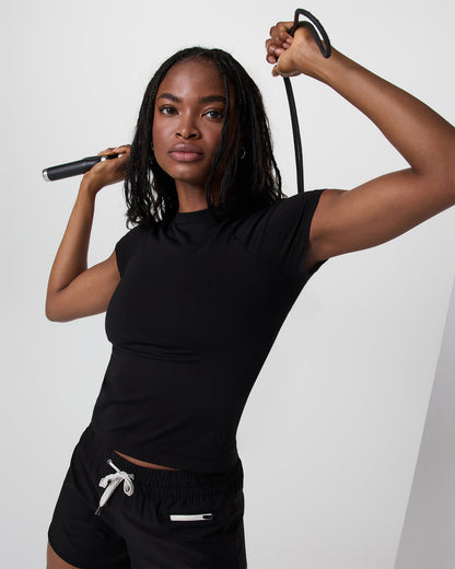 Short Sleeve Seamless Surge Tee Black - Vuori