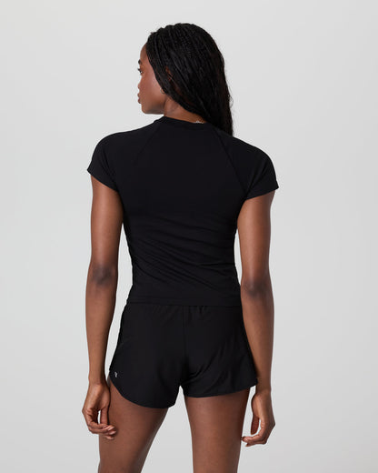 Short Sleeve Seamless Surge Tee Black - Vuori