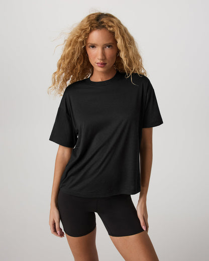 Energy Long Tee Women's Black Heather Fitness Tee Shirt - Vuori