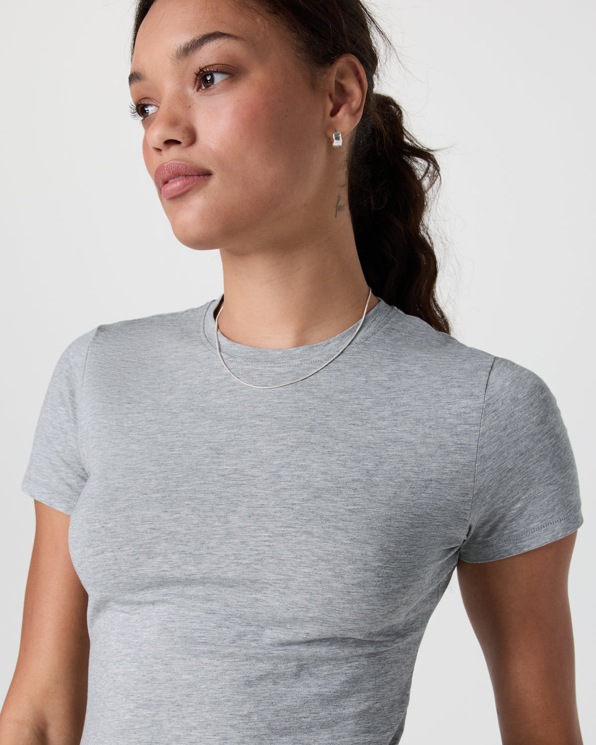 Feather Baby Tee Light Heather Grey - Vuori