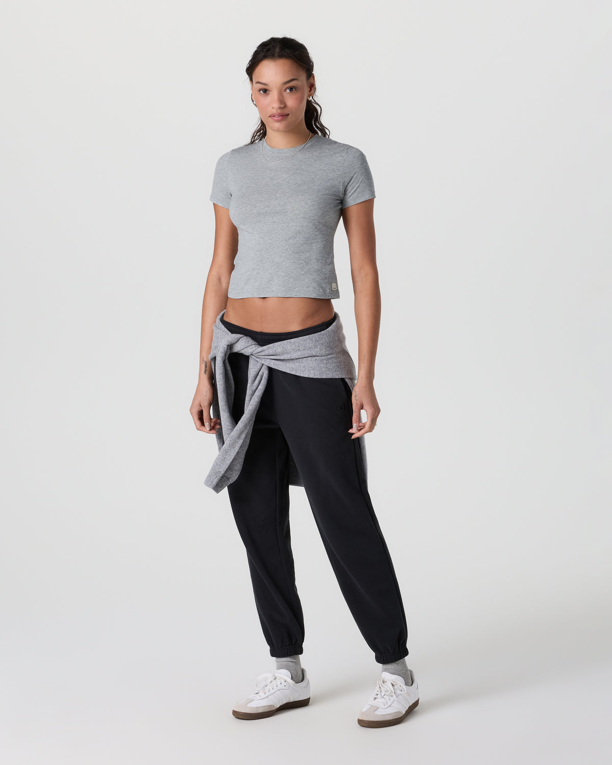 Feather Baby Tee Light Heather Grey - Vuori