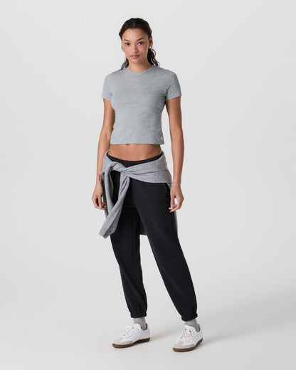 Feather Baby Tee Light Heather Grey - Vuori