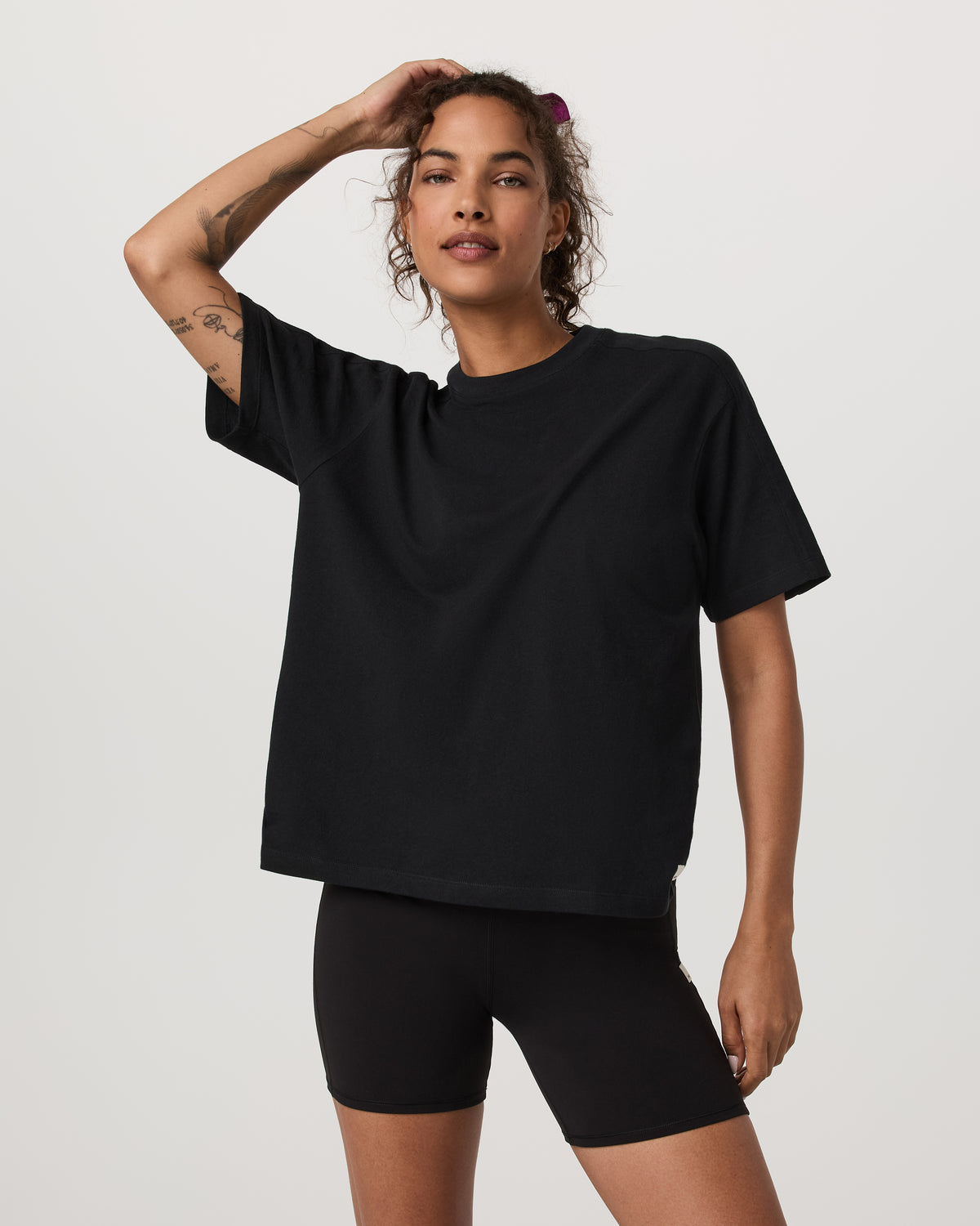 Short Sleeve Heavyweight Oversized Cotton Tee Black - Vuori