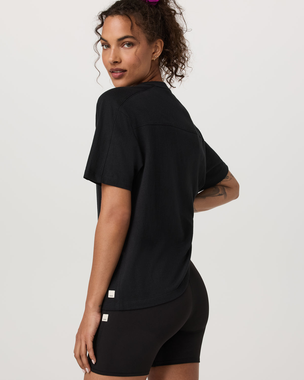 Short Sleeve Heavyweight Oversized Cotton Tee Black - Vuori