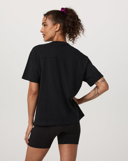 Short Sleeve Heavyweight Oversized Cotton Tee Black - Vuori