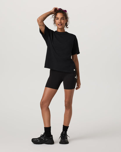 Short Sleeve Heavyweight Oversized Cotton Tee Black - Vuori