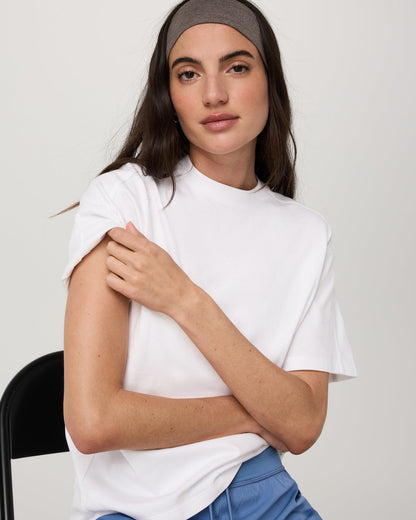 Short Sleeve Heavyweight Oversized Cotton Tee White - Vuori
