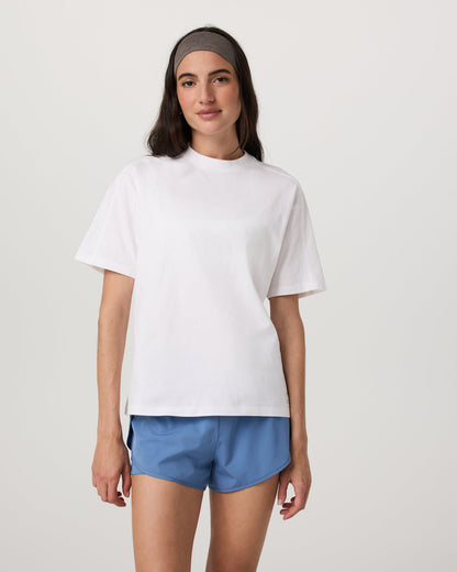 Short Sleeve Heavyweight Oversized Cotton Tee White - Vuori