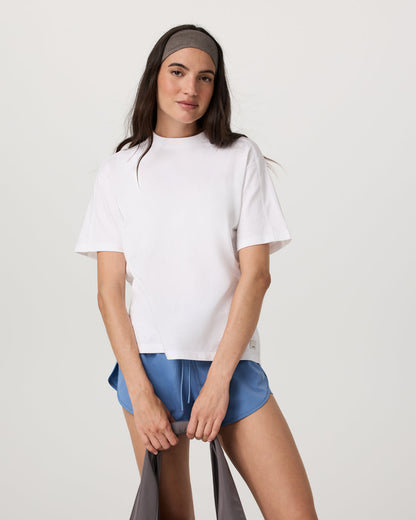 Short Sleeve Heavyweight Oversized Cotton Tee White - Vuori