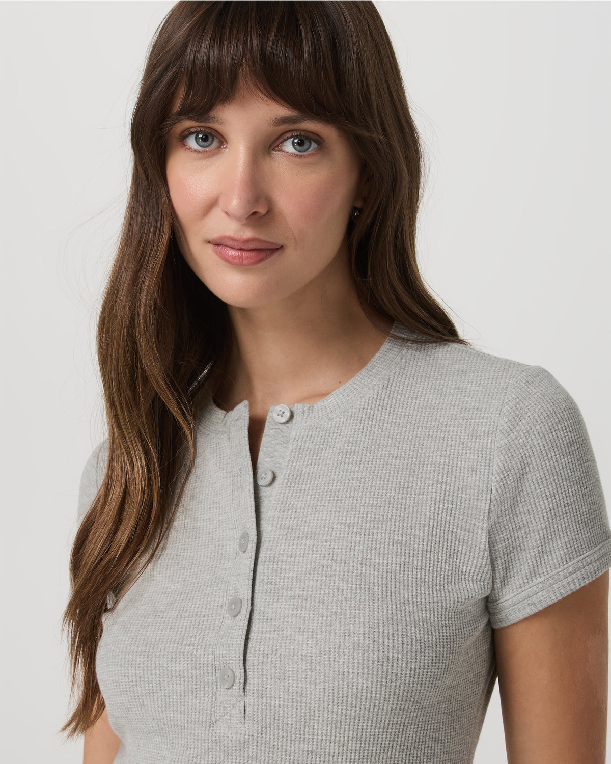 Women's Short Sleeve Waffle Baby Tee Light Heather Grey - Vuori