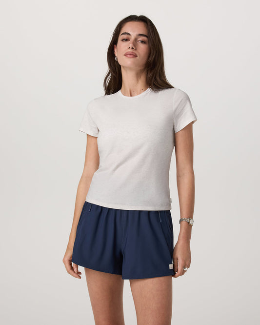 Short Sleeve Feather Classic Tee White Heather T-Shirt - Vuori