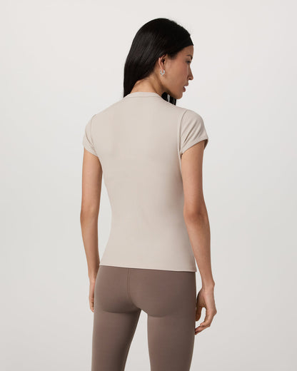 Short Sleeve Pose Button Up Women's Mushroom Crewneck - Vuori