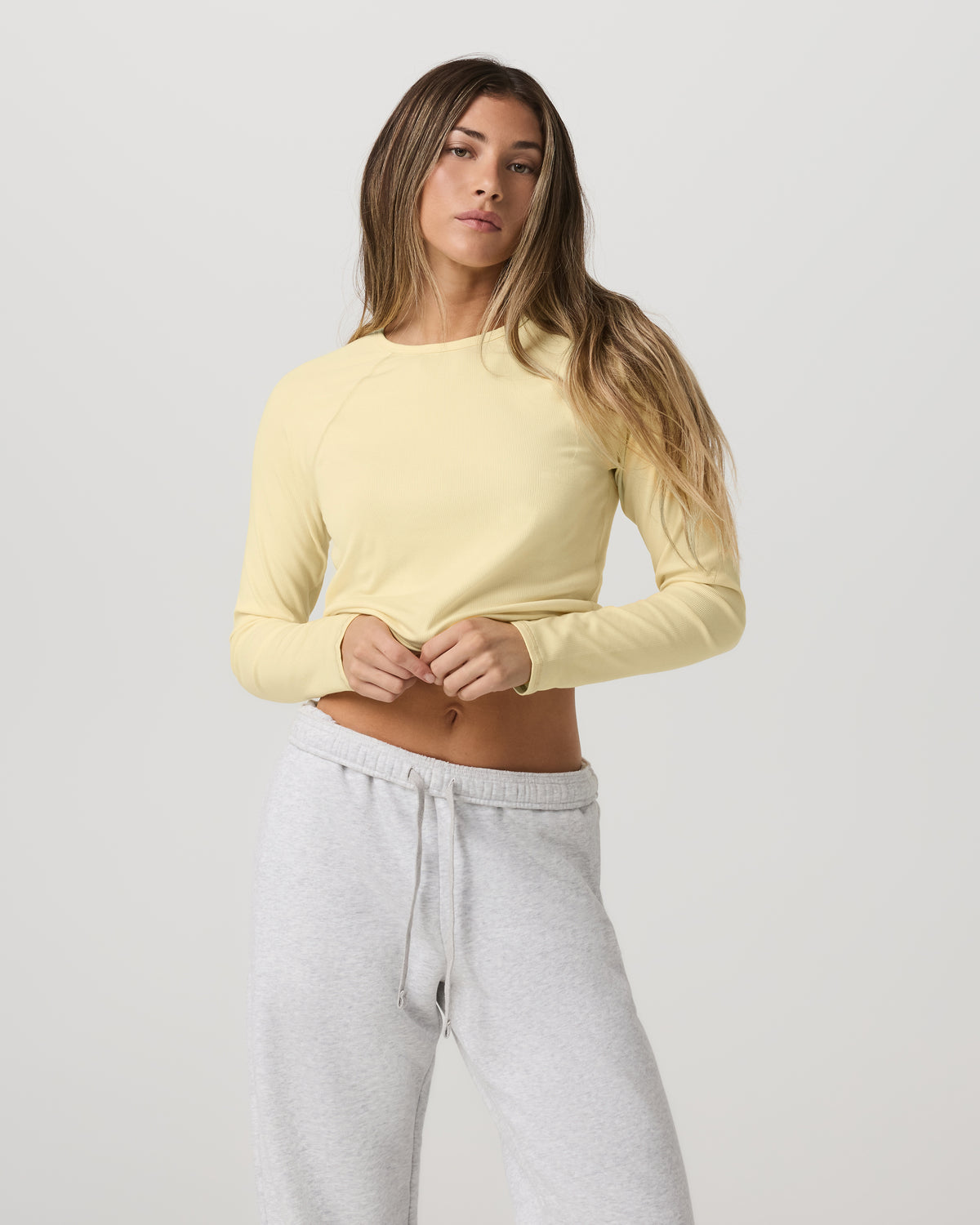 Long Sleeve Pose Crew Women's Lemon Snap Long Sleeve - Vuori