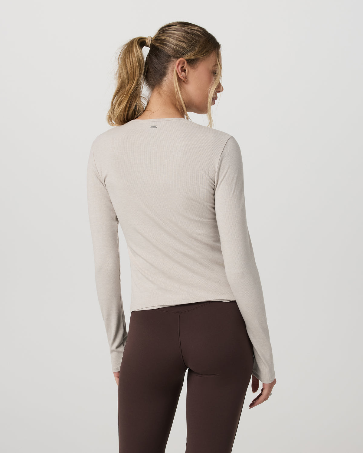 Long Sleeve Pose Twin Cardigan Women's Ecru Heather Top - Vuori