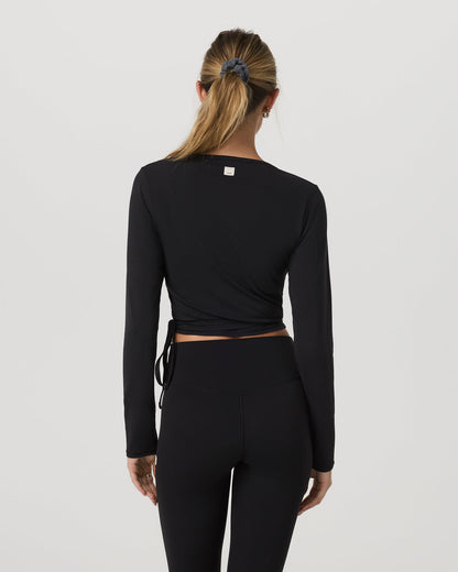 Vuori AllTheForm™ Wrap Top Women's Black Wrap Top - Vuori