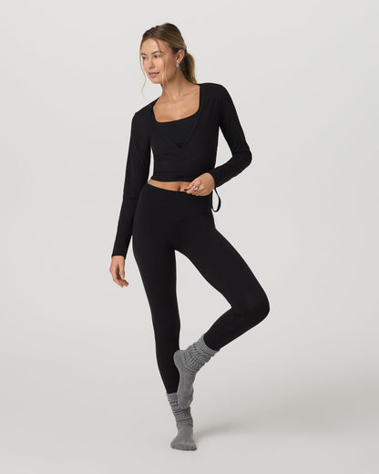 Vuori AllTheForm™ Wrap Top Women's Black Wrap Top - Vuori