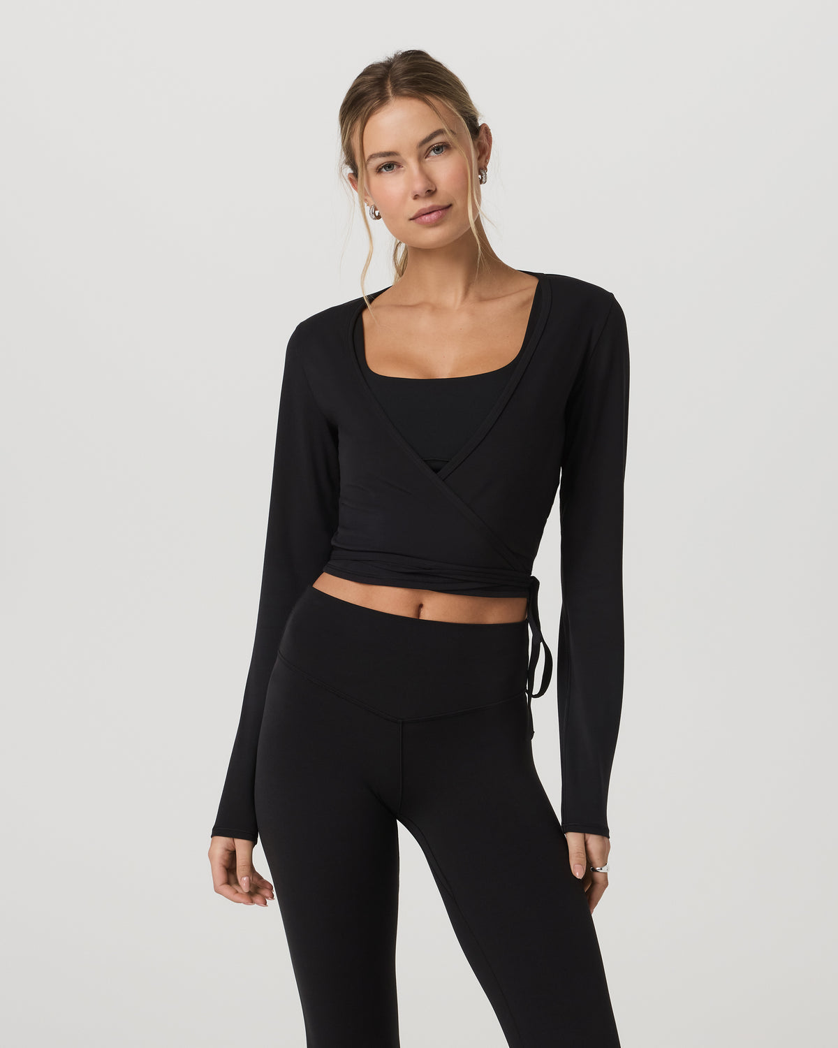 Vuori AllTheForm™ Wrap Top Women's Black Wrap Top - Vuori