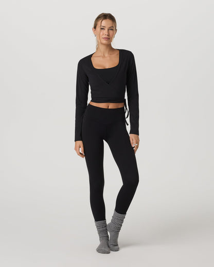 Vuori AllTheForm™ Wrap Top Women's Black Wrap Top - Vuori