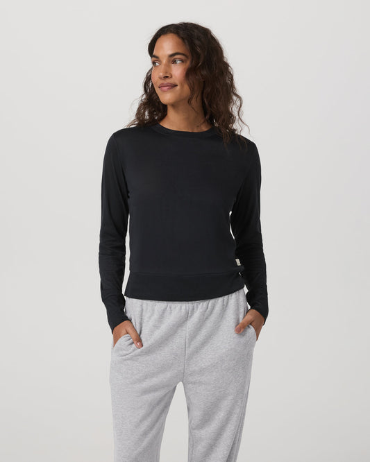 Daydream Crew Lightweight Black Long Sleeve Shirt - Vuori