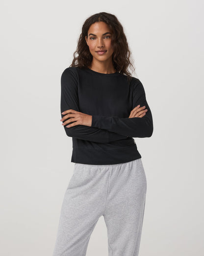 Daydream Crew Lightweight Black Long Sleeve Shirt - Vuori