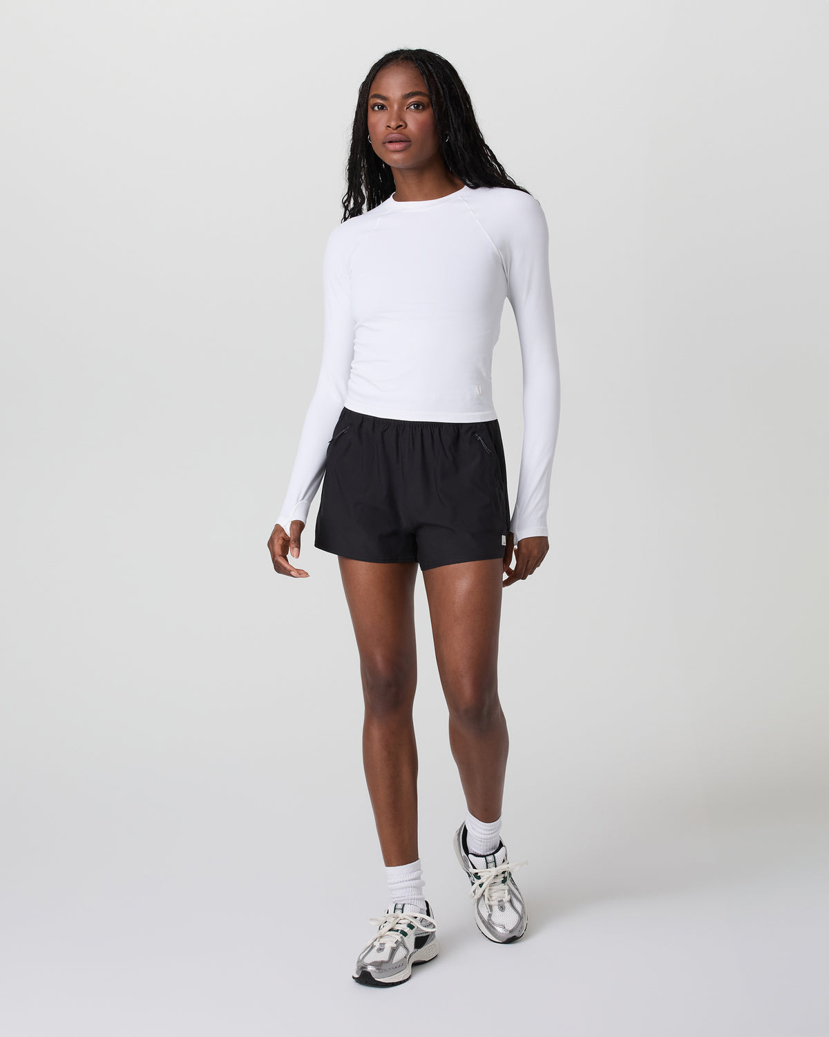 Long Sleeve Seamless Surge Tee White - Vuori