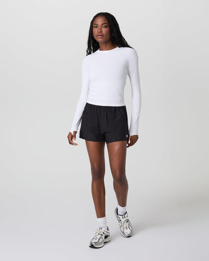 Long Sleeve Seamless Surge Tee White - Vuori