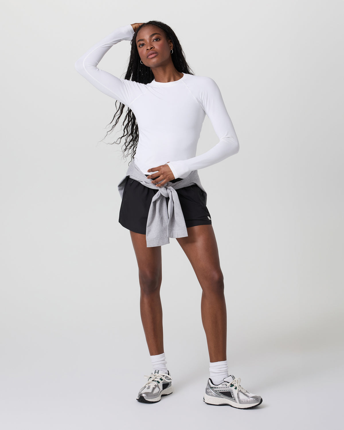 Long Sleeve Seamless Surge Tee White - Vuori