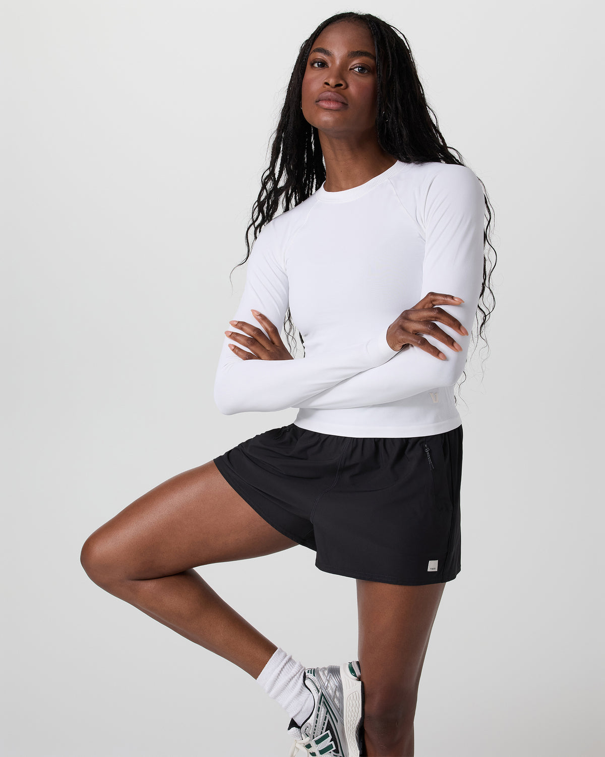 Long Sleeve Seamless Surge Tee White - Vuori