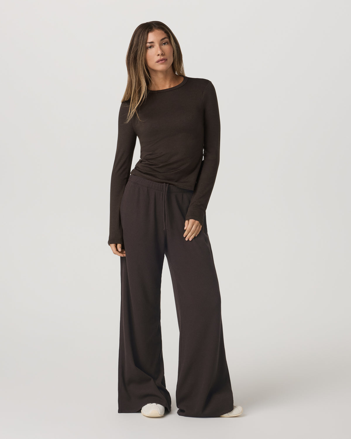 Long Sleeve Halo Essential Crew Tee Dark Java Heather - Vuori