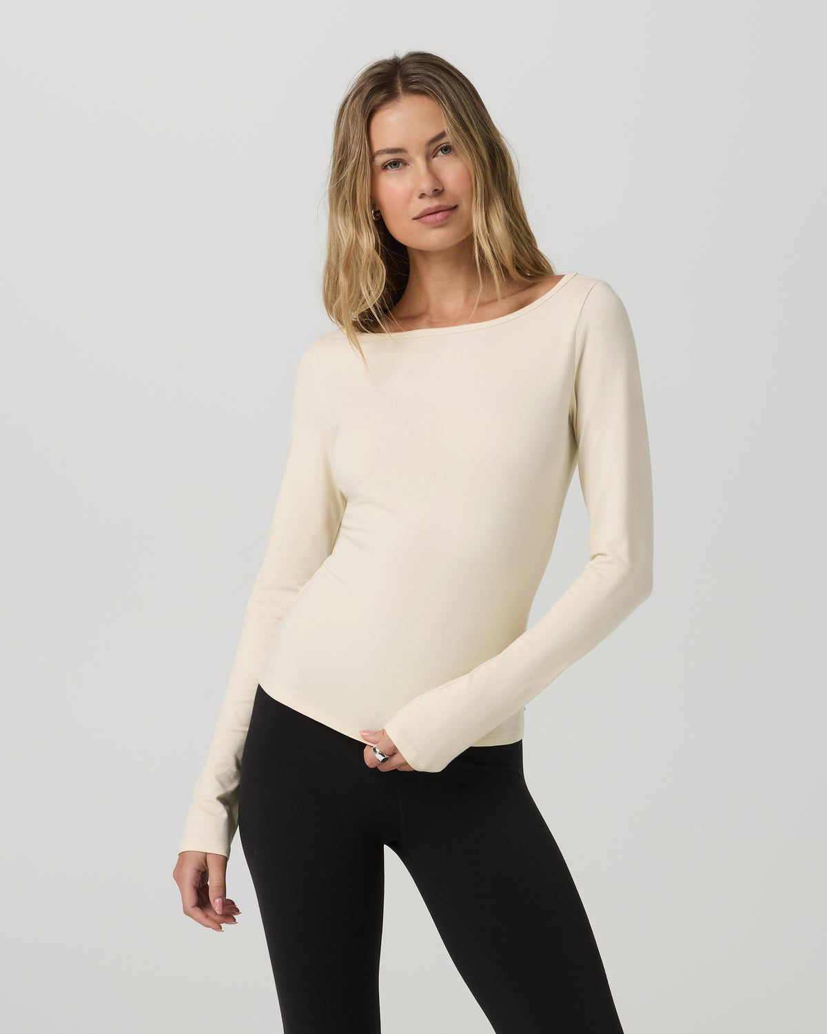 Long Sleeve Tuvalu Boat Neck Bone - Vuori