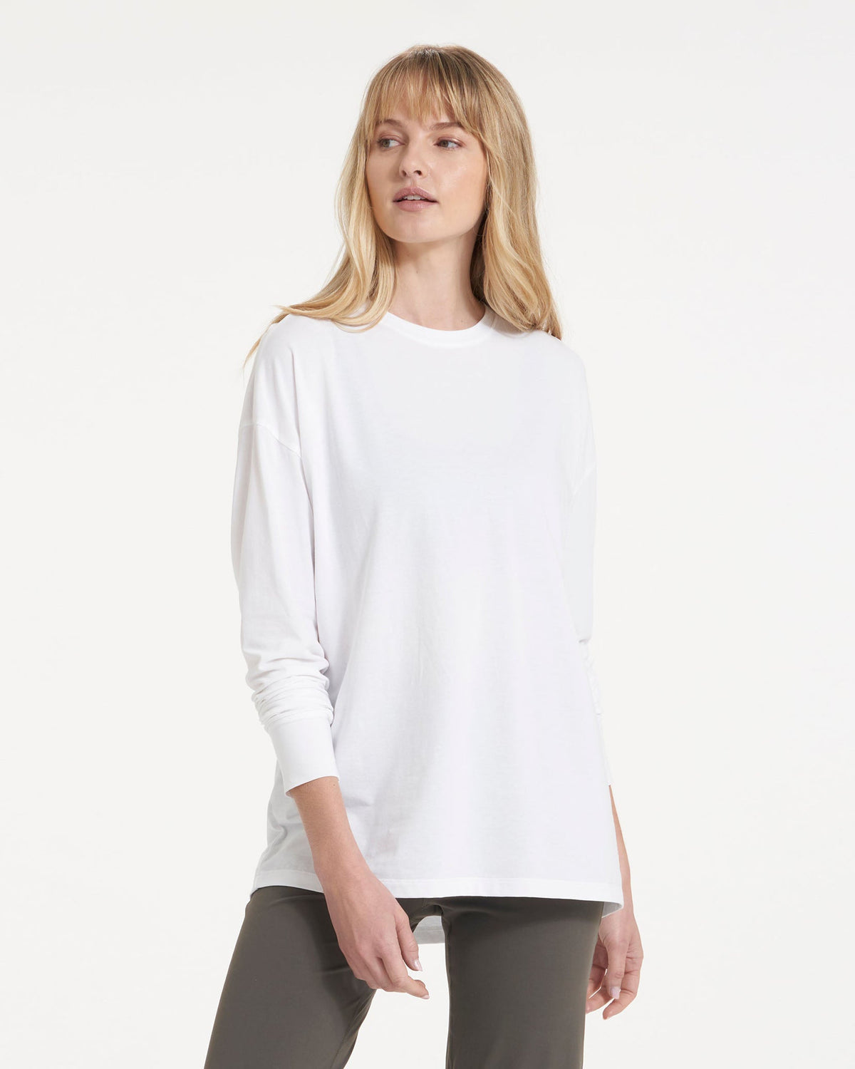 Long-Sleeve Feather Tee White - Vuori