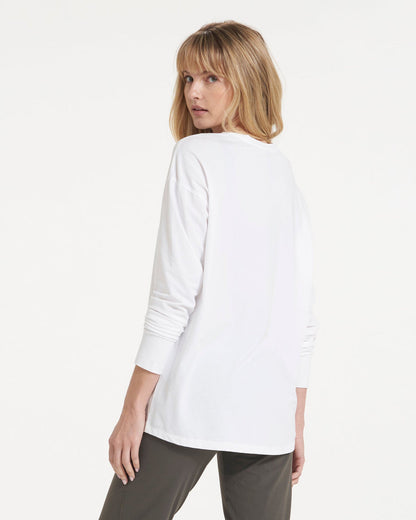 Long-Sleeve Feather Tee White - Vuori