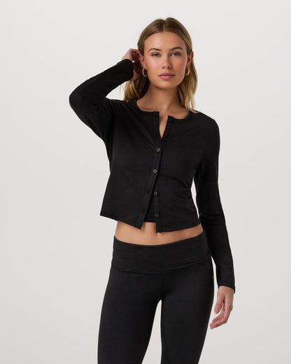 Halo Cardigan 2.0 Black Heather - Vuori