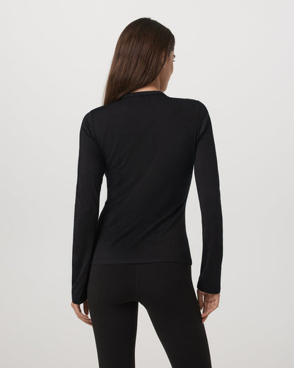Women's Long Sleeve Halo Snap Cardigan Black Heather - Vuori