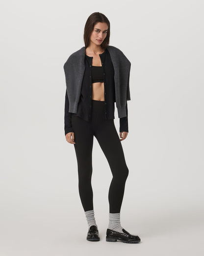Women's Long Sleeve Halo Snap Cardigan Black Heather - Vuori