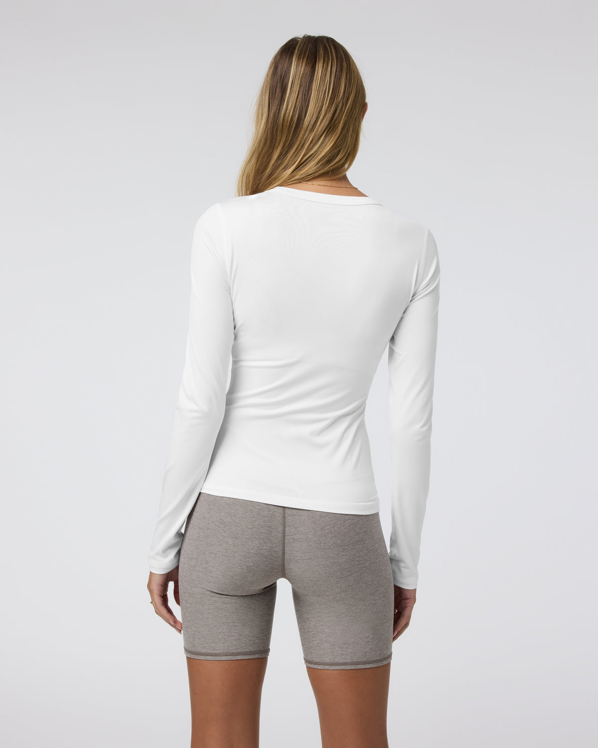 Long Sleeve Lux Crew Tee White - Vuori
