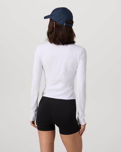 Long Sleeve Tuvalu Henley Women's White Shirt - Vuori