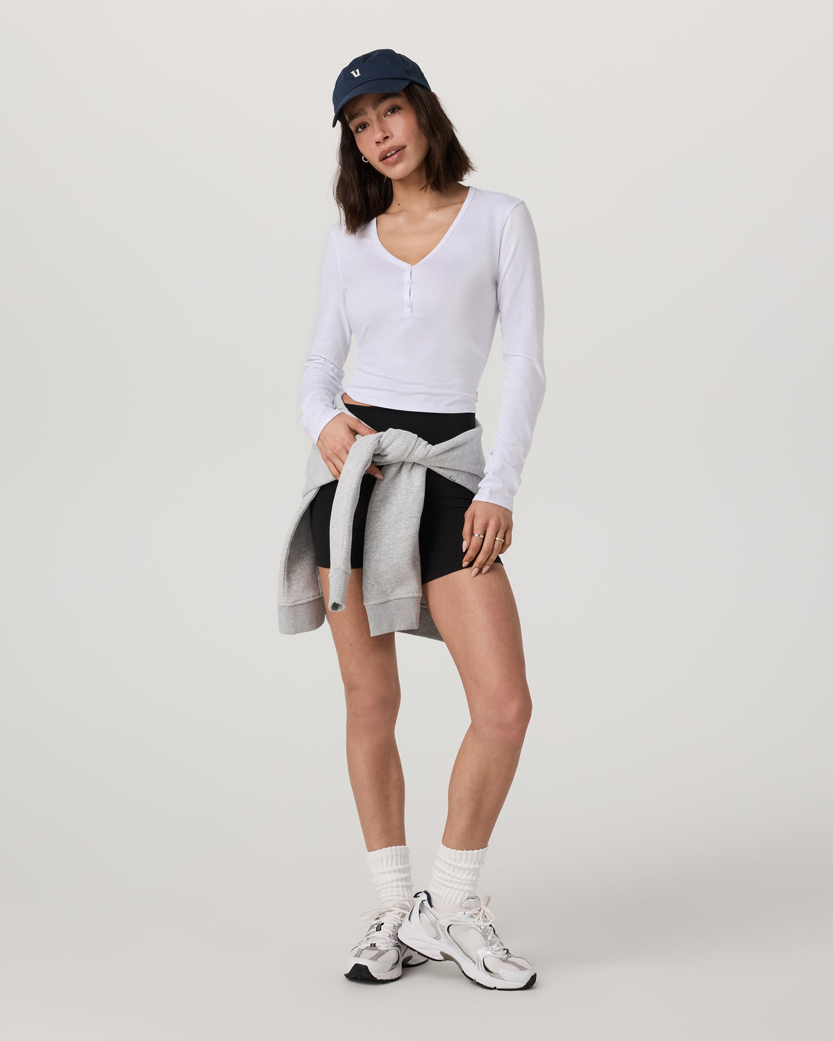 Long Sleeve Tuvalu Henley Women's White Shirt - Vuori