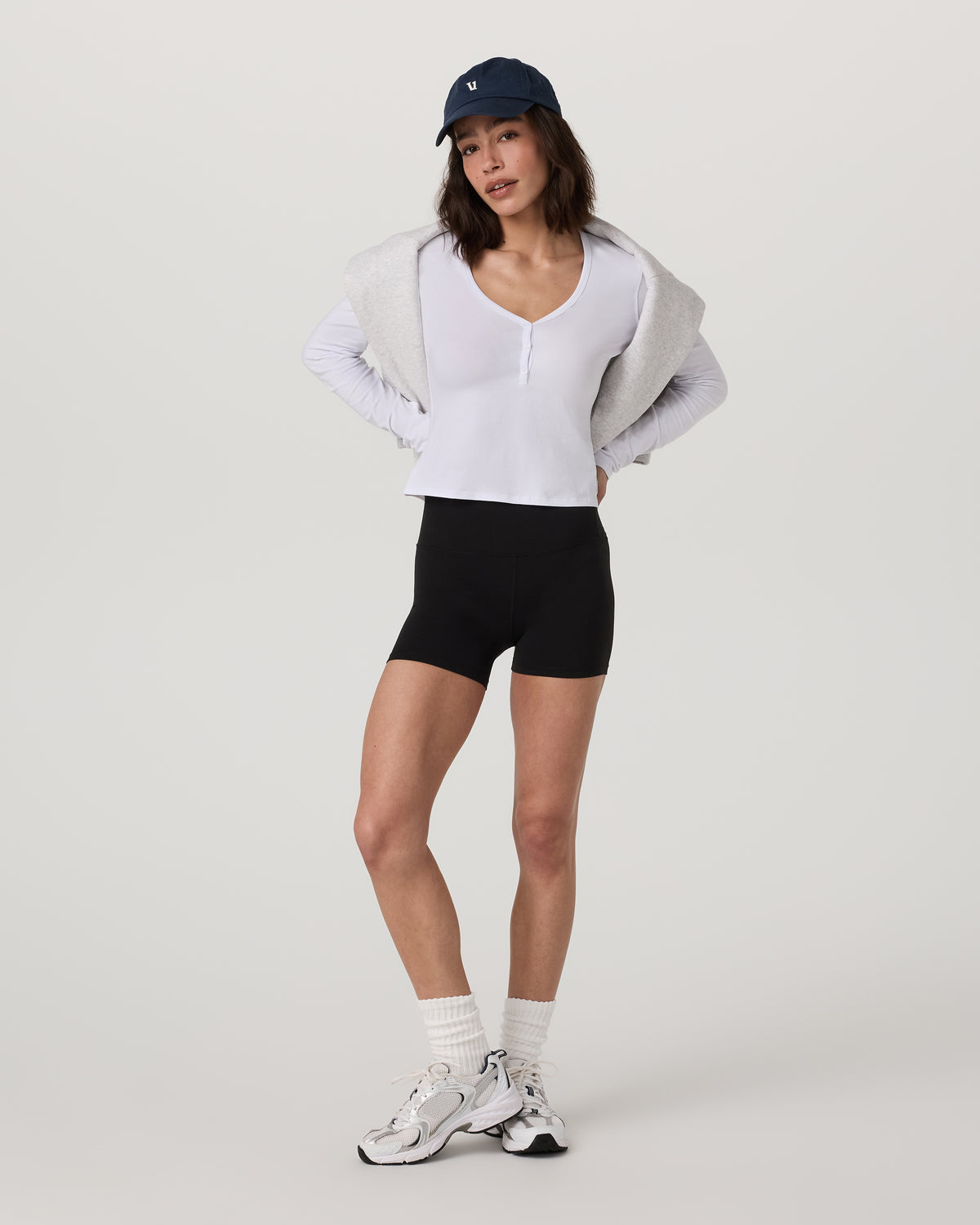 Long Sleeve Tuvalu Henley Women's White Shirt - Vuori