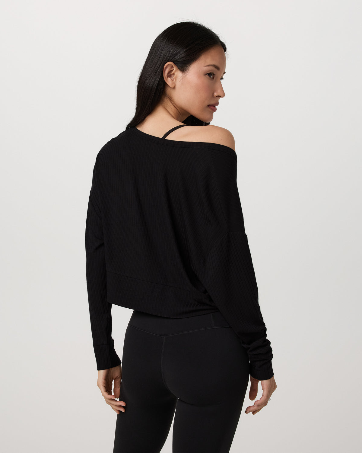 Long Sleeve Twist Top Women's Black Twist Top - Vuori