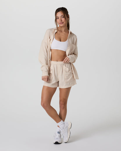 Trestles Twill Button Up Sand Dollar - Vuori