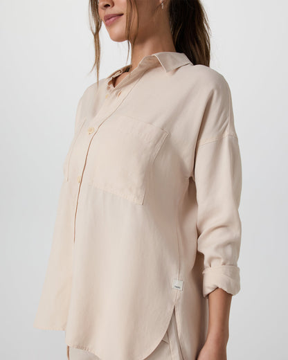 Trestles Twill Button Up Sand Dollar - Vuori