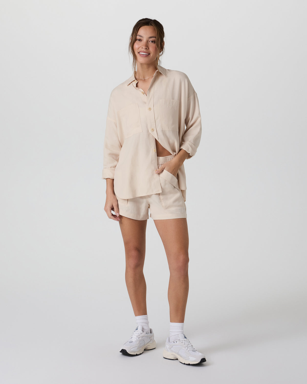 Trestles Twill Button Up Sand Dollar - Vuori