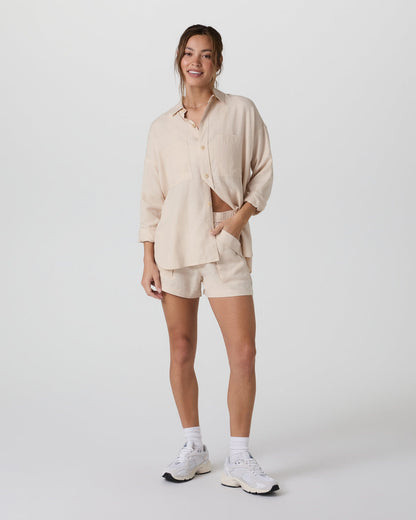 Trestles Twill Button Up Sand Dollar - Vuori
