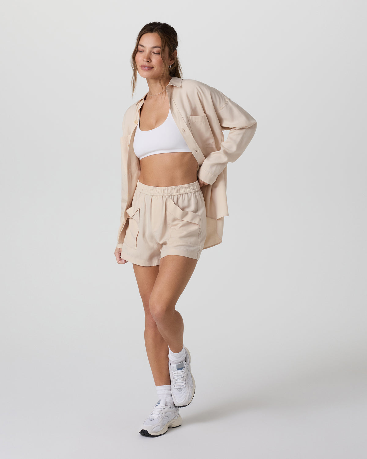 Trestles Twill Button Up Sand Dollar - Vuori